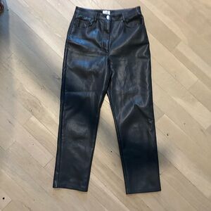 Aritzia Wilfred Melina gray vegan leather pants